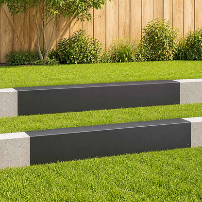 Garden Cover Profile 100 x 10 x 15 cm Steel 2 pcs Black