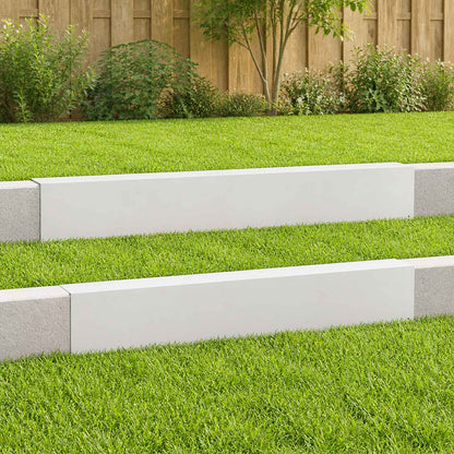 Garden Cover Profile 100 x 10 x 15 cm Steel 2 pcs White