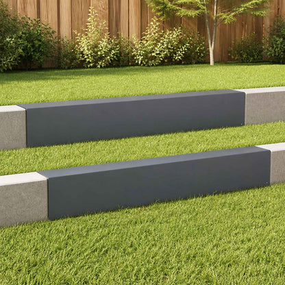 Garden Cover Profile 100 x 10 x 15 cm Steel 2 pcs Anthracite