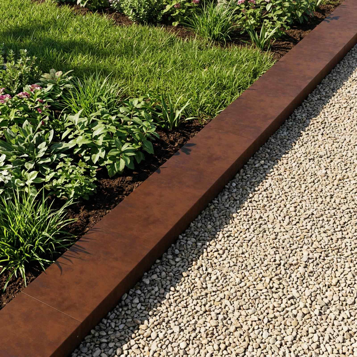 Garden Cover Profile 100 x 20 x 5 cm Steel 10 pcs Weathering steel