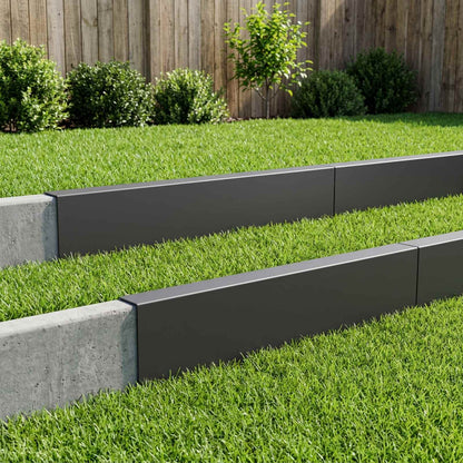 Garden Cover Profile 100 x 5 x 15 cm Steel 10 pcs Black