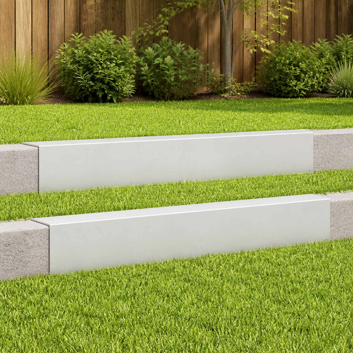 Garden Cover Profile 100 x 5 x 15 cm Steel 2 pcs White