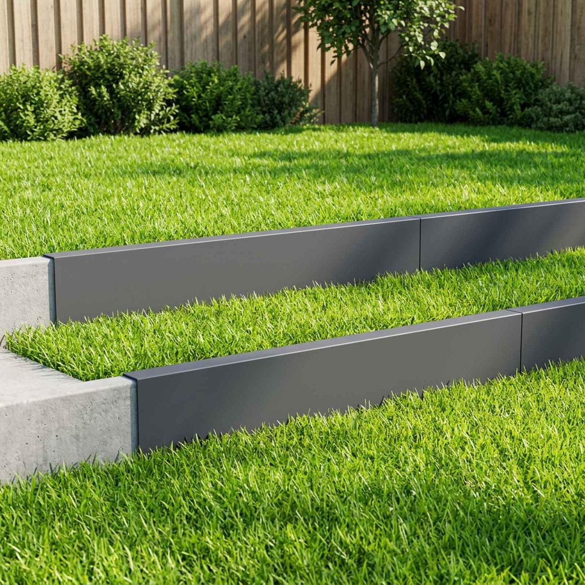 Garden Cover Profile 100 x 5 x 15 cm Steel 10 pcs Anthracite