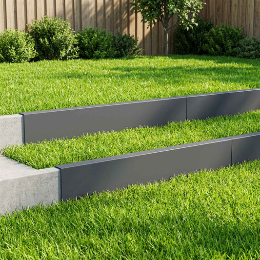Garden Cover Profile 100 x 5 x 15 cm Steel 10 pcs Anthracite