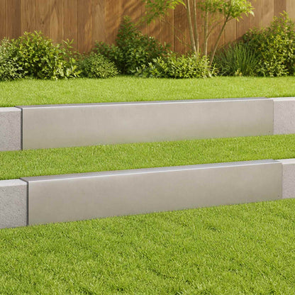 Garden Cover Profile 100 x 5 x 15 cm Steel 2 pcs Stainless steel