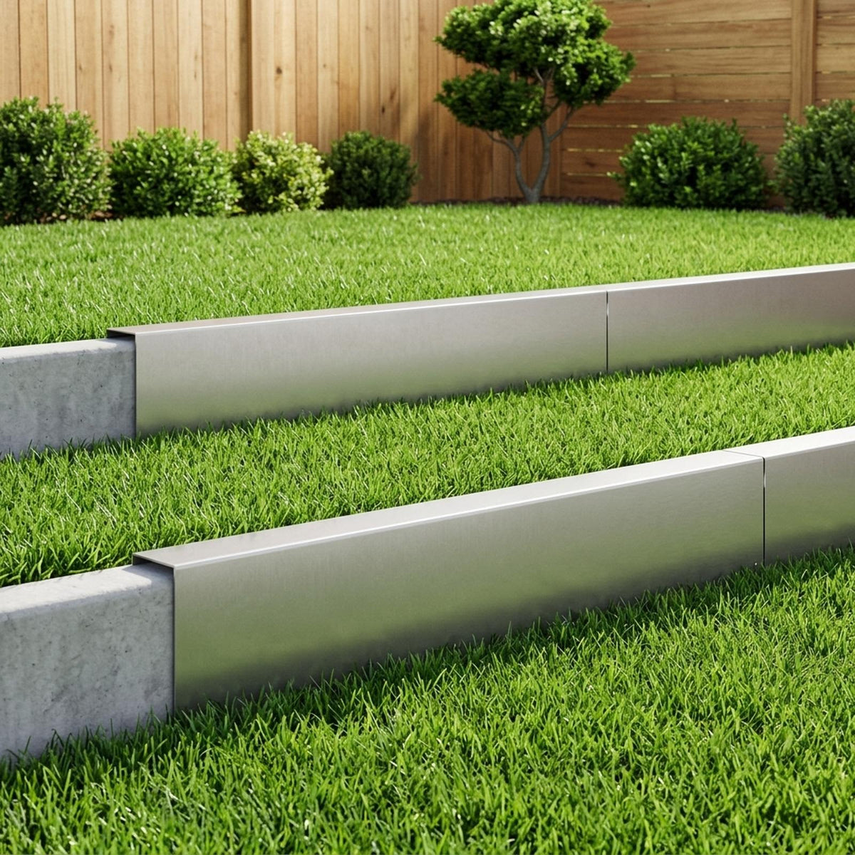 vidaXL Garden Cover Profile 10 pcs 100 x 5 x 15 cm Stainless Steel 1