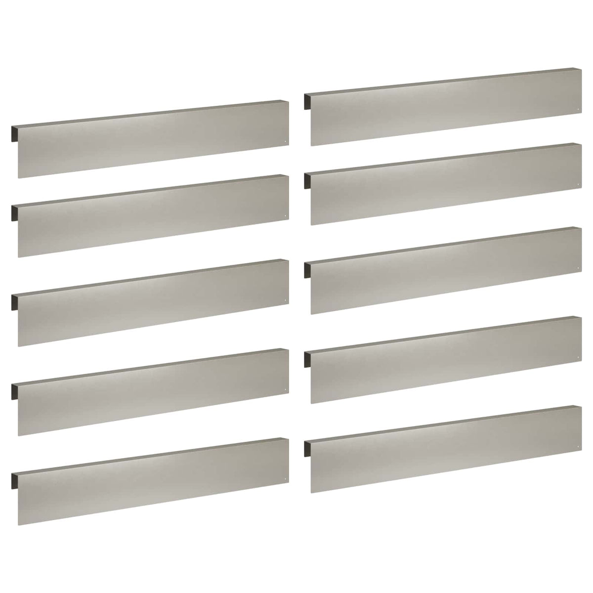 vidaXL Garden Cover Profile 10 pcs 100 x 5 x 15 cm Stainless Steel 2