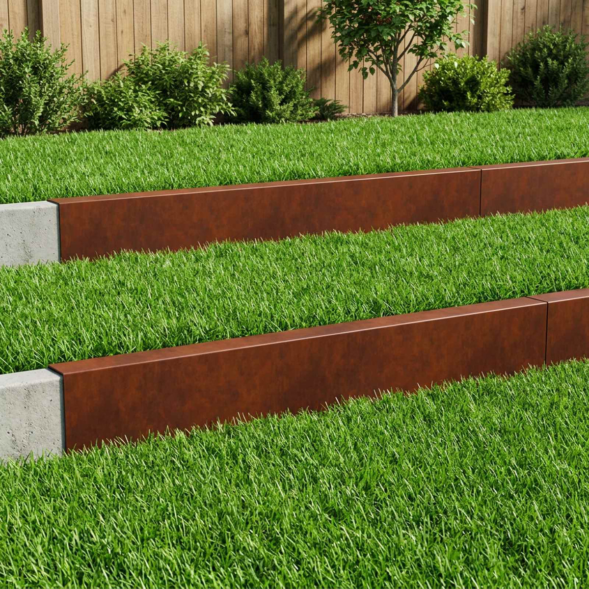 Garden Cover Profile 100 x 5 x 15 cm Steel 10 pcs Weathering steel