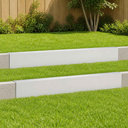 Garden Cover Profile 100 x 6 x 15 cm Steel 2 pcs White