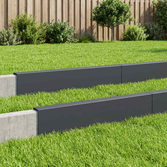 Garden Cover Profile 100 x 6 x 15 cm Steel 10 pcs Anthracite