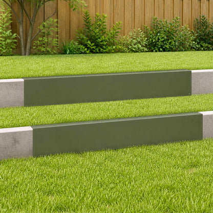 Garden Cover Profile 100 x 6 x 15 cm Steel 2 pcs Olive green