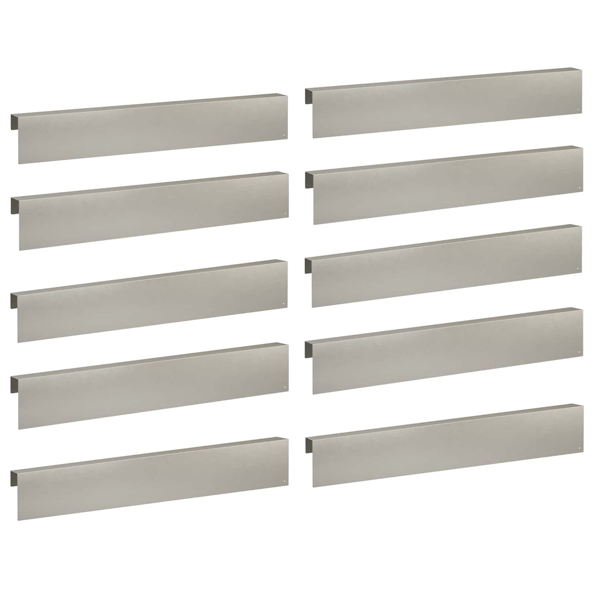 vidaXL Garden Cover Profile 10 pcs 100 x 6 x 15 cm Stainless Steel 2