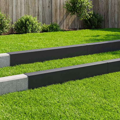Garden Cover Profile 100 x 15 x 15 cm Steel 10 pcs Black