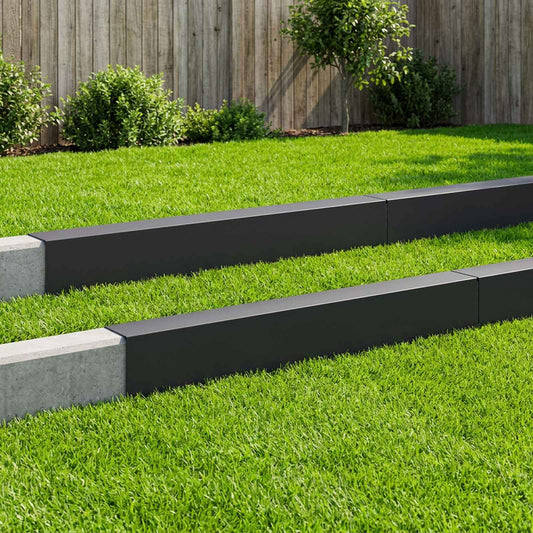 Garden Cover Profile 100 x 15 x 15 cm Steel 10 pcs Black