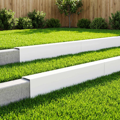 Garden Cover Profile 100 x 15 x 15 cm Steel 10 pcs White
