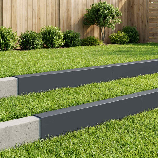 Garden Cover Profile 100 x 15 x 15 cm Steel 10 pcs Anthracite