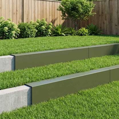 Garden Cover Profile 100 x 15 x 15 cm Steel 10 pcs Olive green