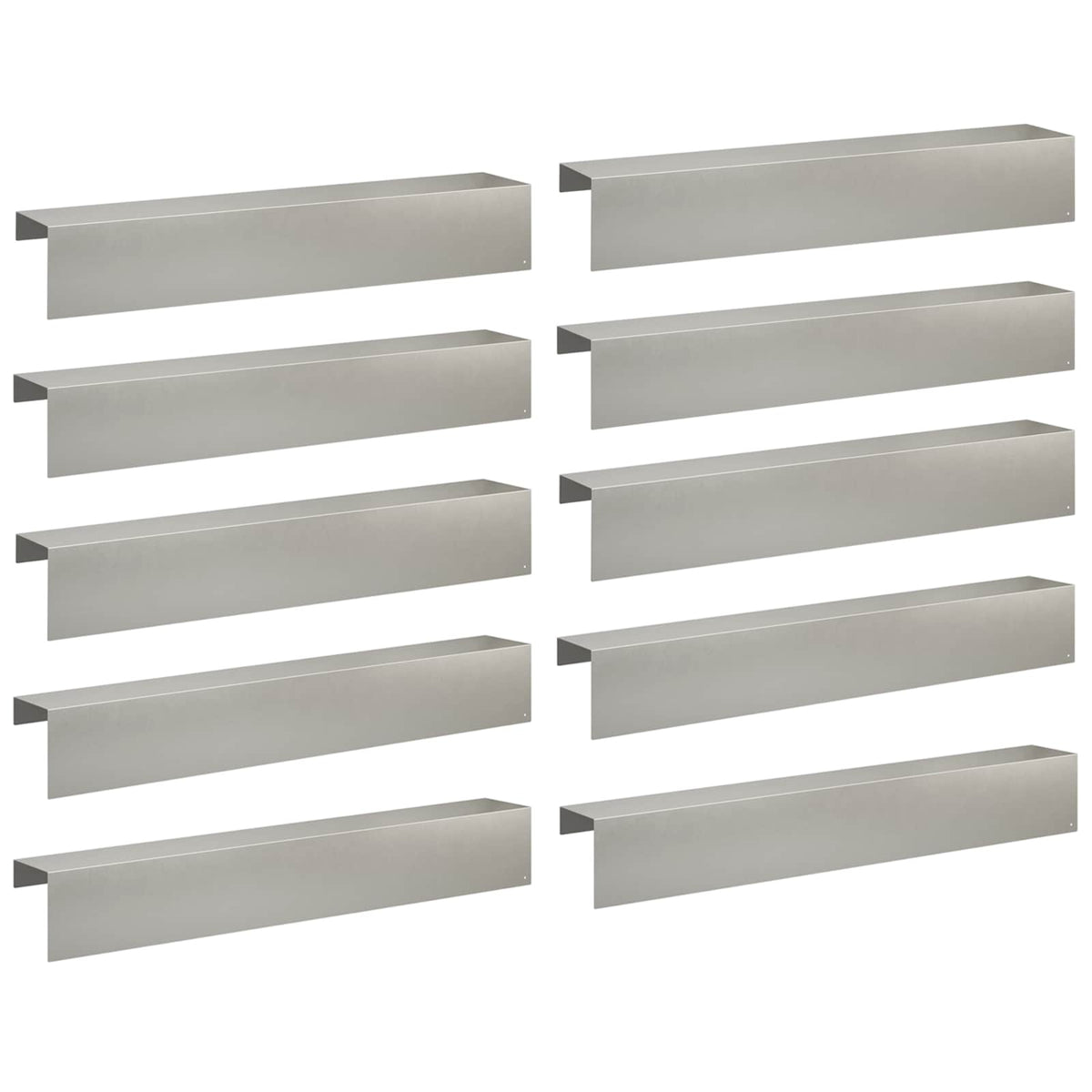 vidaXL Garden Cover Profile 10 pcs 100 x 15 x 15 cm Stainless Steel 2