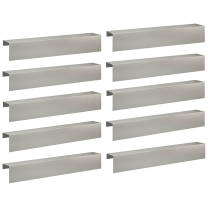 vidaXL Garden Cover Profile 10 pcs 100 x 15 x 15 cm Stainless Steel 2
