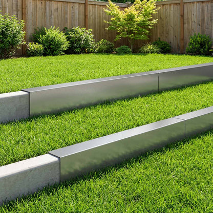 Garden Cover Profile 100 x 15 x 15 cm Steel 10 pcs Galvanised steel