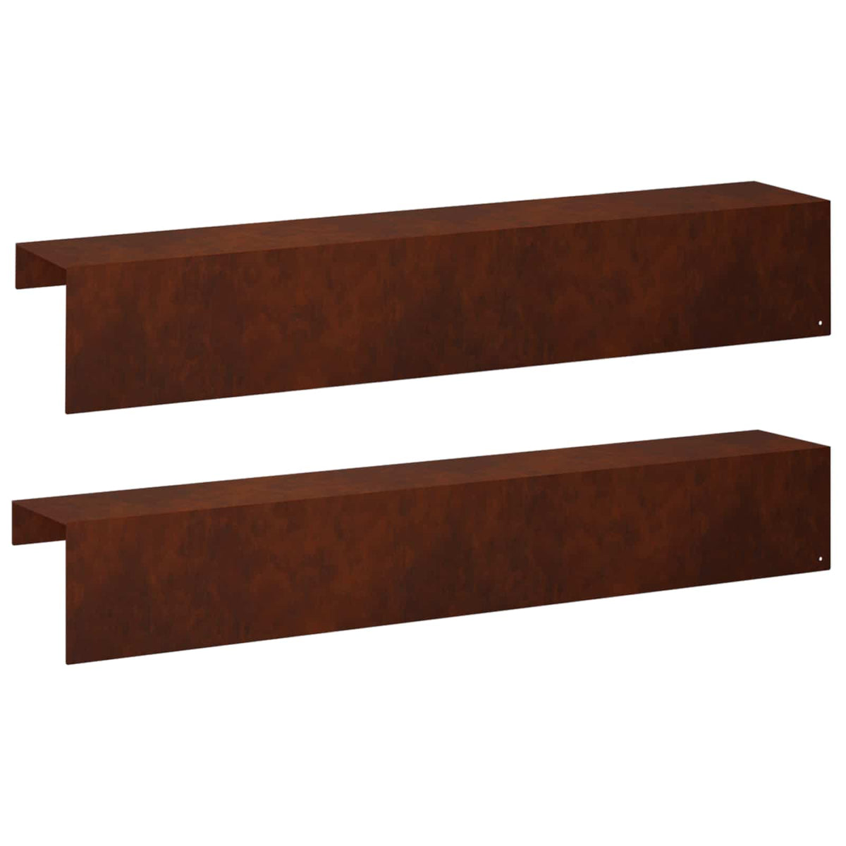 Garden Cover Profile 100 x 15 x 15 cm Steel 2 pcs Weathering steel