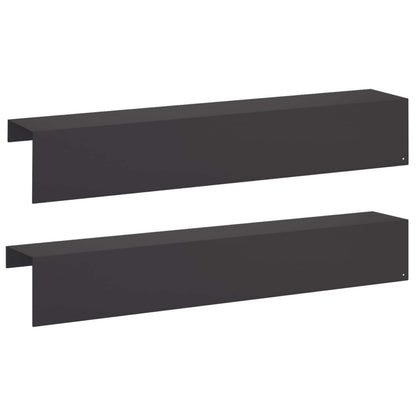 Garden Cover Profile 100 x 20 x 15 cm Steel 2 pcs Black