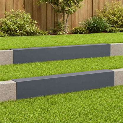 Garden Cover Profile 100 x 20 x 15 cm Steel 2 pcs Anthracite