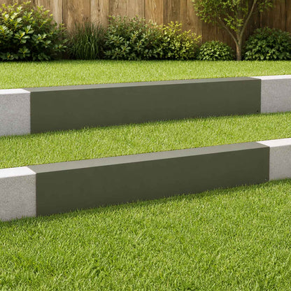 Garden Cover Profile 100 x 20 x 15 cm Steel 2 pcs Olive green