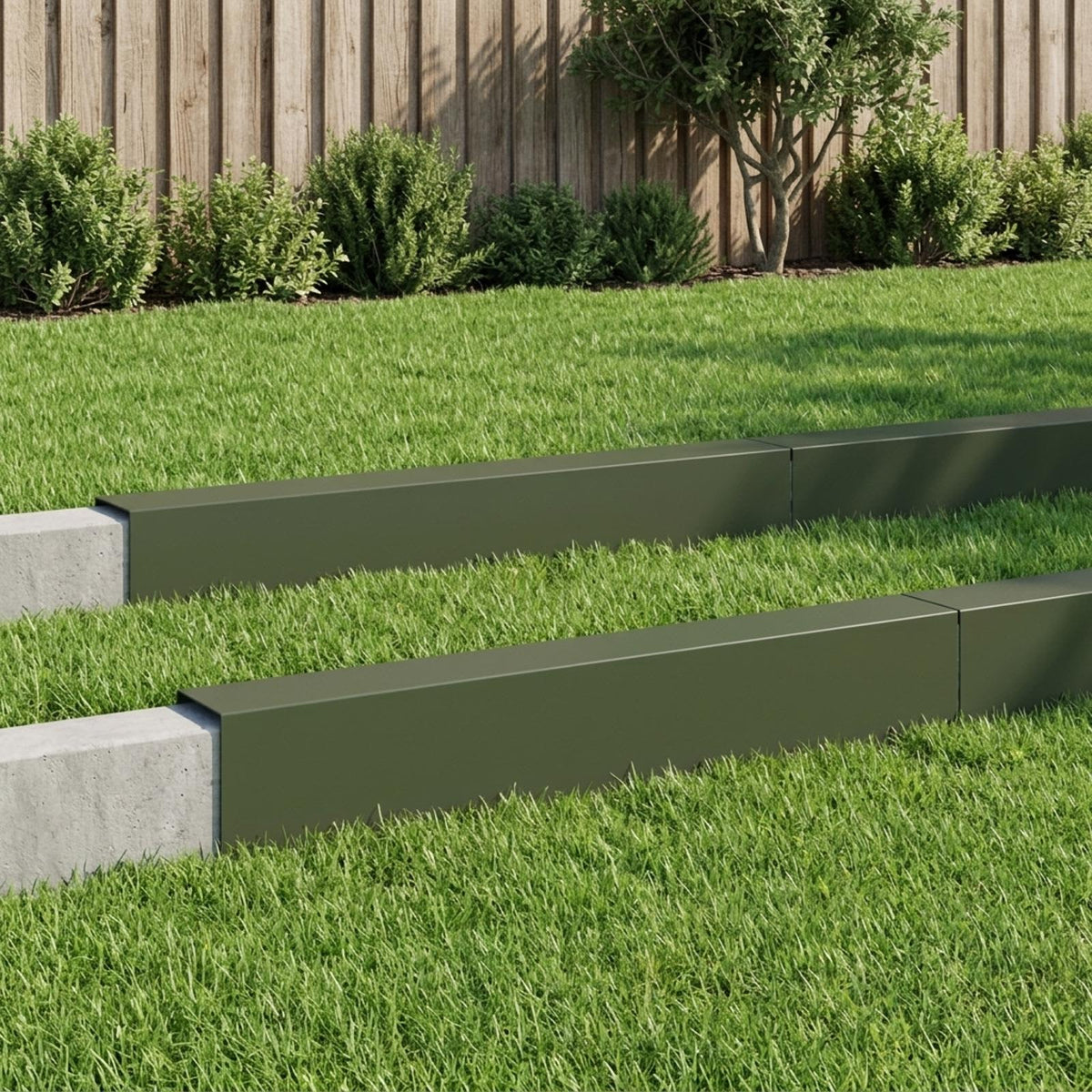 vidaXL Garden Cover Profile 10 pcs 100 x 20 x 15 cm Steel Olive Green 1