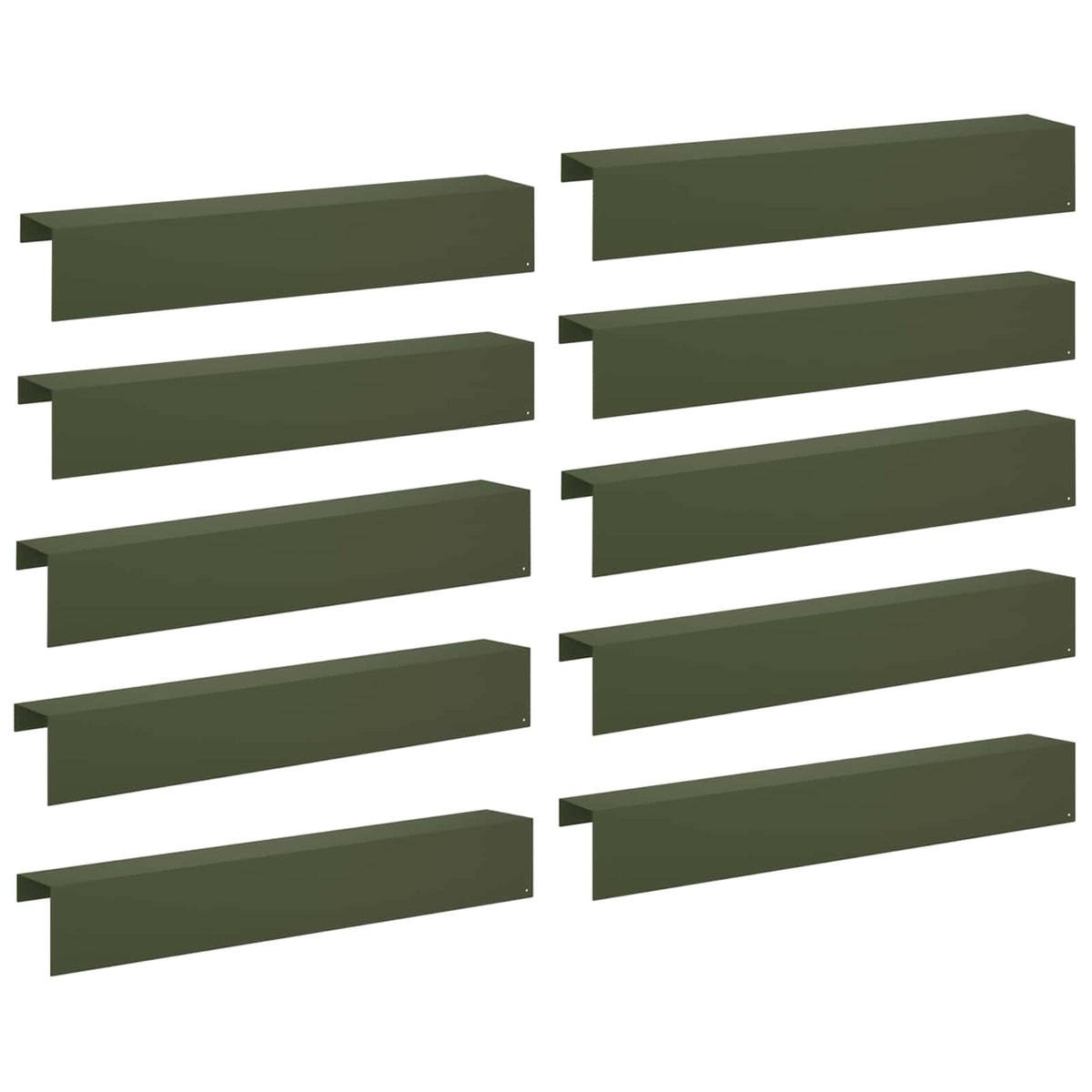 vidaXL Garden Cover Profile 10 pcs 100 x 20 x 15 cm Steel Olive Green 2