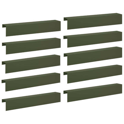 vidaXL Garden Cover Profile 10 pcs 100 x 20 x 15 cm Steel Olive Green 2