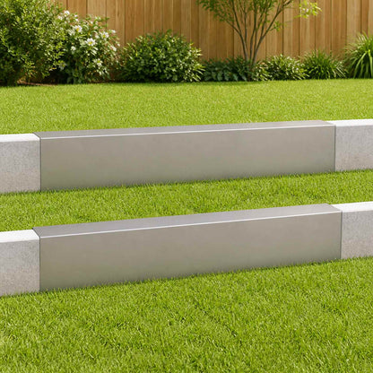 Garden Cover Profile 100 x 20 x 15 cm Steel 2 pcs Stainless steel