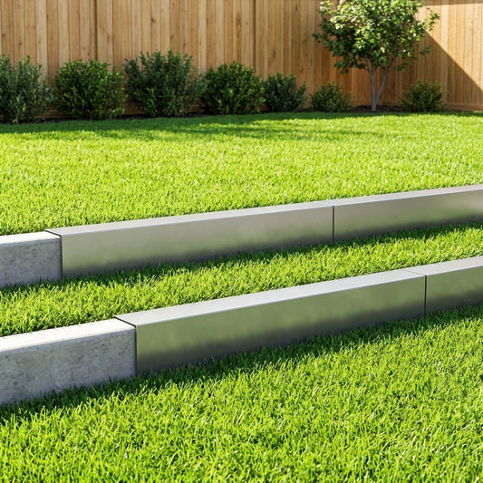 Garden Cover Profile 100 x 20 x 15 cm Steel Height 15 cm 10 Depth 20 cm Galvanised steel