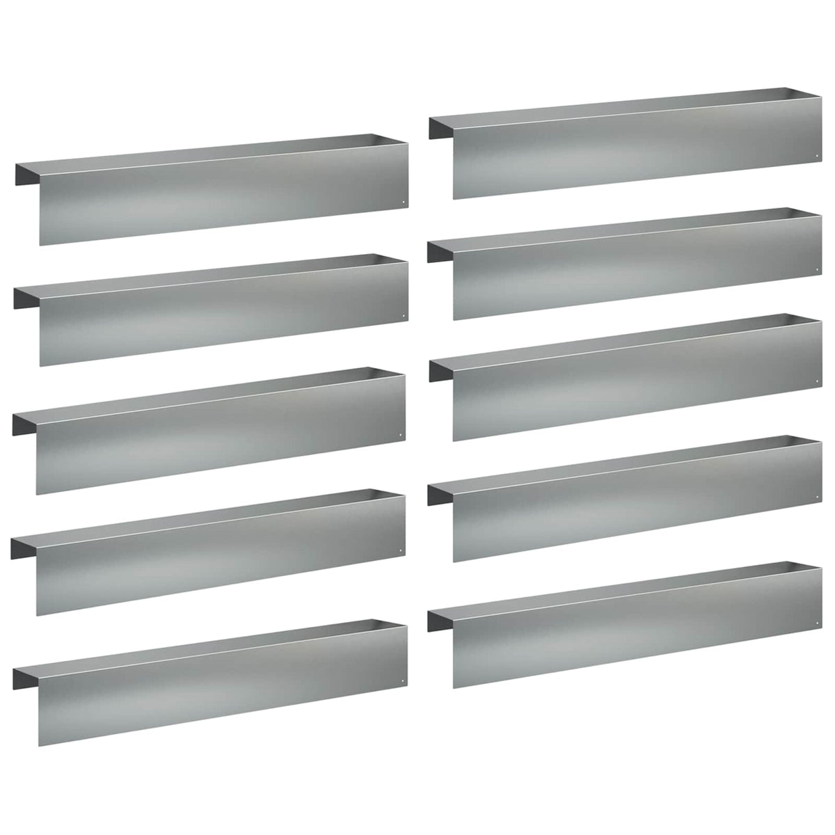 vidaXL Garden Cover Profile 10 pcs 100 x 20 x 15 cm Galvanised Steel 2