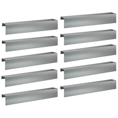 vidaXL Garden Cover Profile 10 pcs 100 x 20 x 15 cm Galvanised Steel 2