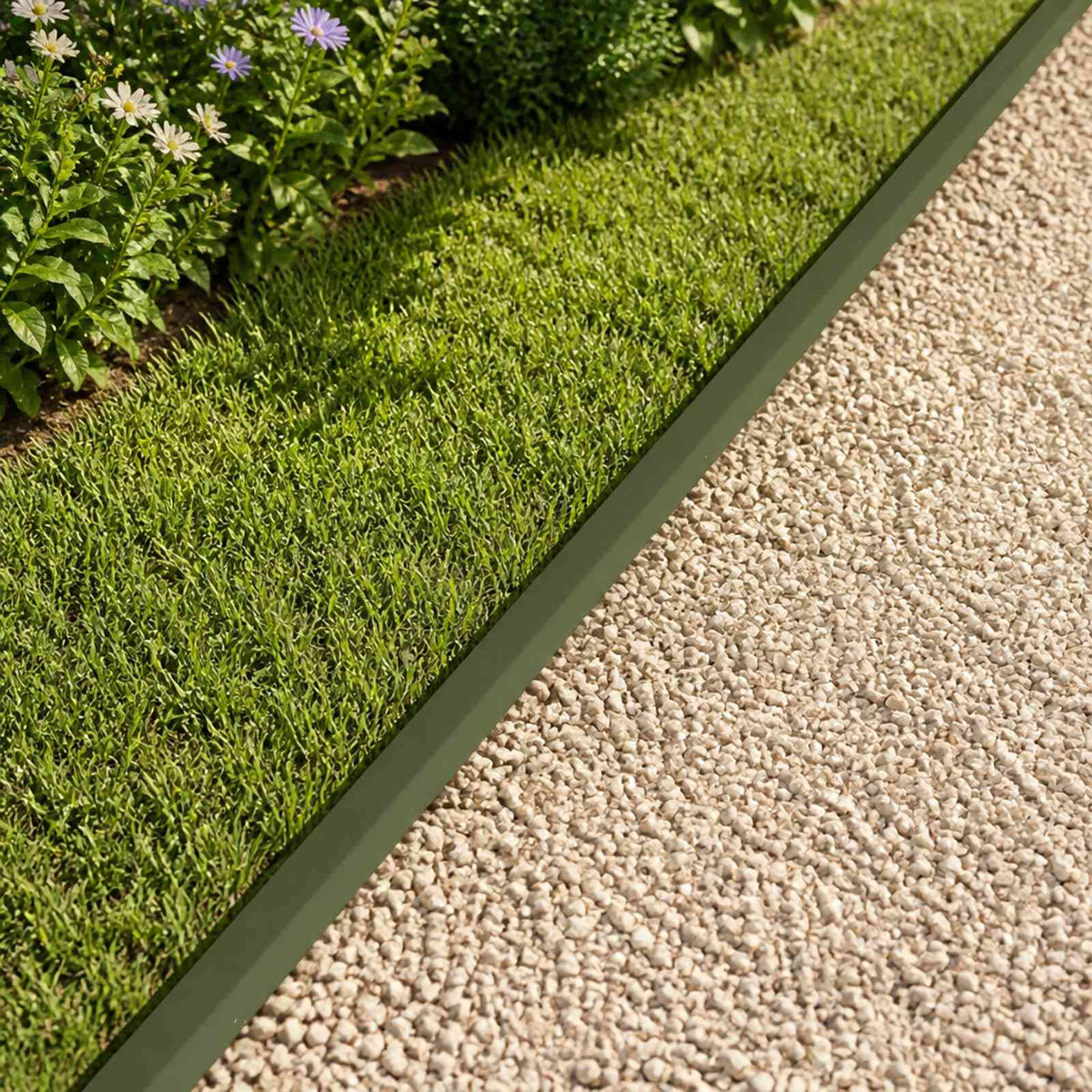 Garden Cover Profile 100 x 5 x 5 cm Steel 10 pcs Olive green