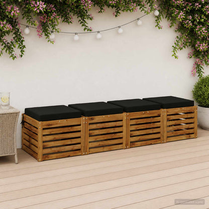 Seat Cushions SOEST 100% Polyester Anthracite 4 pcs Height 7 cm Width 50 cm Black (polyester)