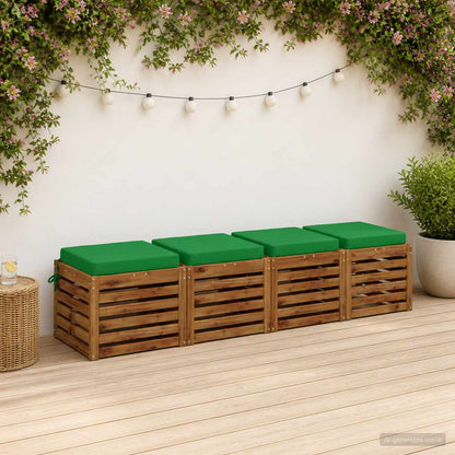 Seat Cushions SOEST 100% Polyester Anthracite 4 pcs Height 7 cm Width 50 cm Green (polyester)