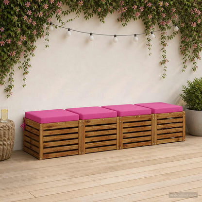 Seat Cushions SOEST 100% Polyester Anthracite 4 pcs Height 7 cm Width 50 cm Pink (polyester)