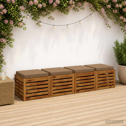 Seat Cushions SOEST 100% Polyester Taupe 50 x 50 x 7 cm 4 pcs Taupe (polyester)