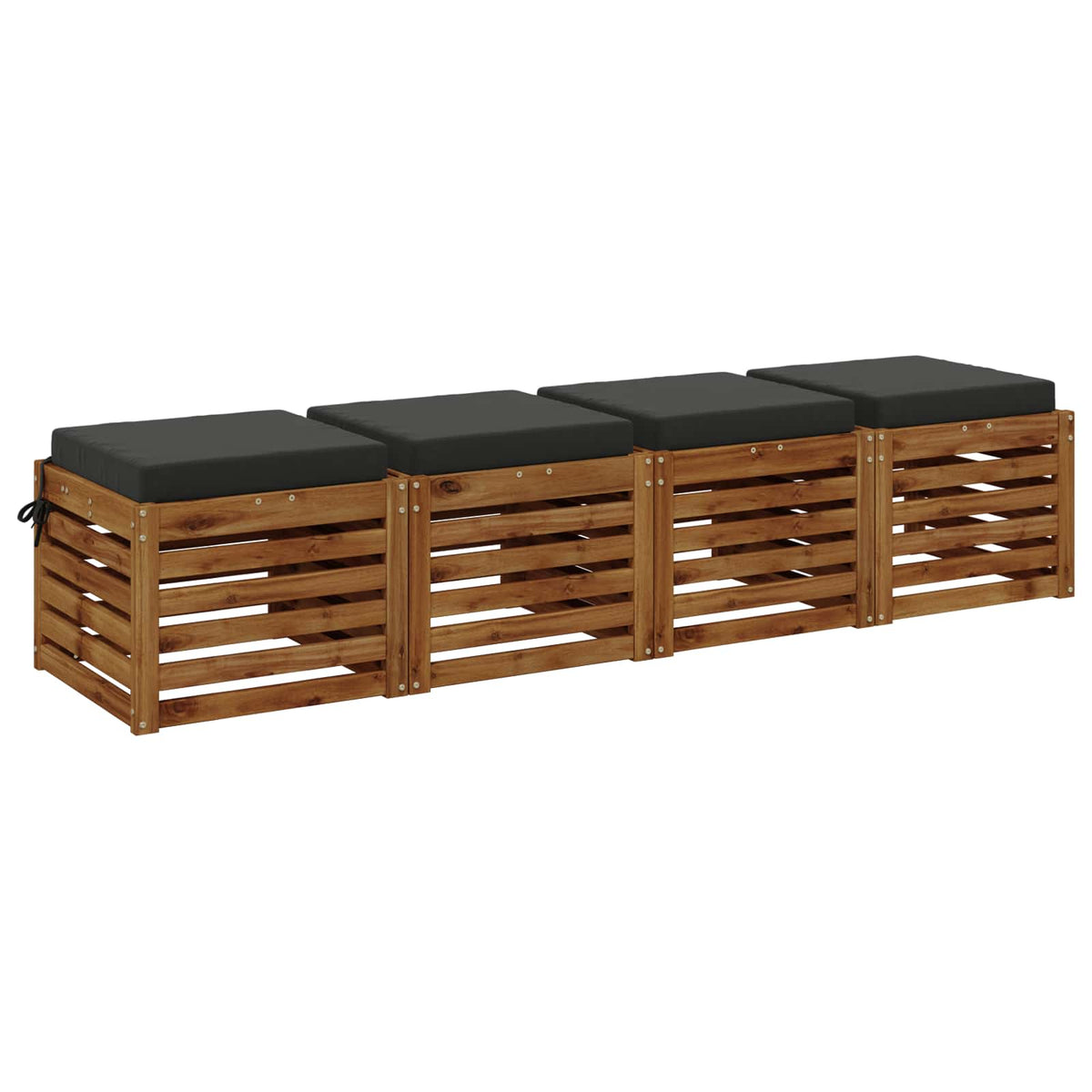Seat Cushions SOEST 100% Polyester Anthracite 4 pcs Height 7 cm Width 50 cm Anthracite (polyester)