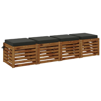 Seat Cushions SOEST 100% Polyester Anthracite 4 pcs Height 7 cm Width 50 cm Anthracite (polyester)