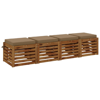 Seat Cushions SOEST 100% Polyester Taupe 50 x 50 x 7 cm 4 pcs Taupe (polyester)