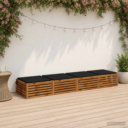Seat Cushions SOEST 100% Polyester Anthracite 4 pcs Height 3 cm Width 80 cm Black (melange)