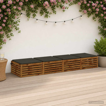 Seat Cushions SOEST 100% Polyester Anthracite 4 pcs Height 3 cm Width 80 cm Anthracite (melange)