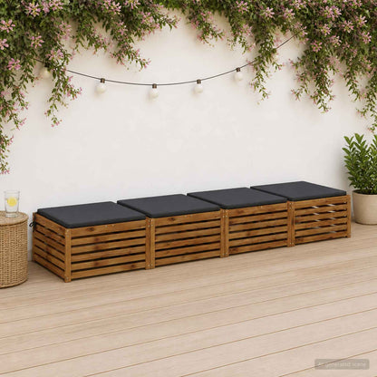 Seat Cushions SOEST 100% Polyester Anthracite 4 pcs Height 3 cm Width 80 cm Anthracite (polyester)