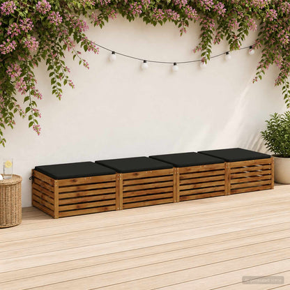 Seat Cushions SOEST 100% Polyester Anthracite 4 pcs Height 3 cm Width 80 cm Black (polyester)