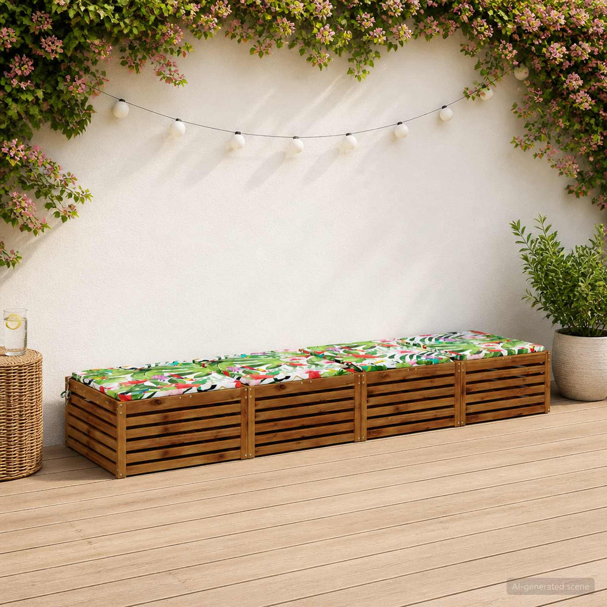 Seat Cushions SOEST 100% Polyester Anthracite 4 pcs Height 3 cm Width 80 cm Multicolour (polyester)
