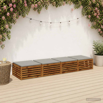 Seat Cushions SOEST 100% Polyester Anthracite 4 pcs Height 3 cm Width 80 cm Grey (polyester)