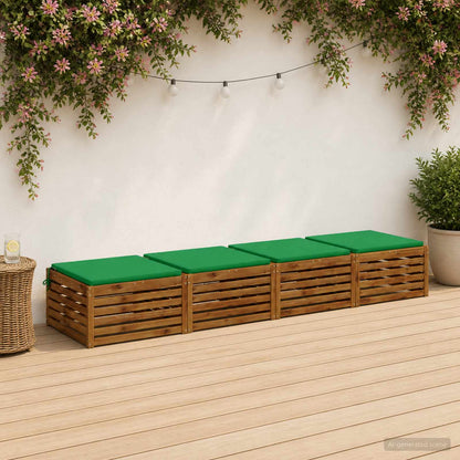 Seat Cushions SOEST 100% Polyester Anthracite 4 pcs Height 3 cm Width 80 cm Green (polyester)